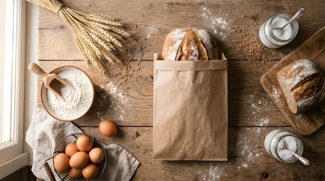 Rustic Bakery Bread Bag Scene