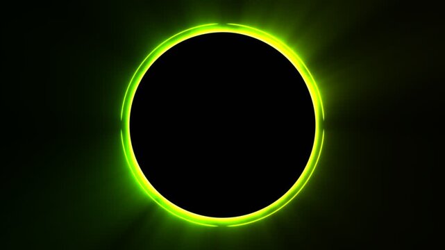 Round Neon Green Facecam Border Nuclear Toxic Plasma Circular Overlay Loop 4K