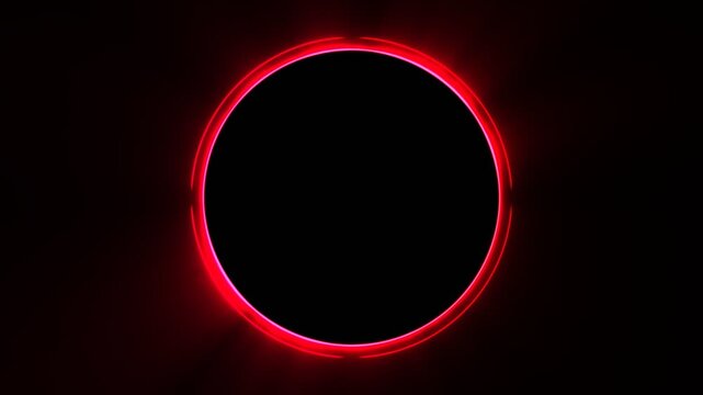 Crimson Red Sci-Fi Circular Facecam Border Round Dark Energy Overlay 4K