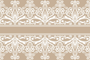 Obraz premium Damask pattern background Geometric ethnic oriental ikat seamless pattern traditional Design for background, carpet, wallpaper, clothing, wrapping, Batik, fabric, illustration embroidery.