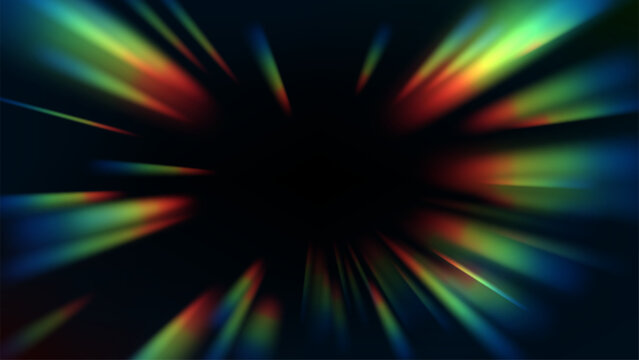 Abstract Prismatic Light Burst Background, Vector Illustration