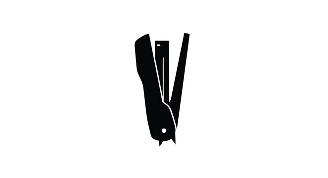 Stapler Silhouette On White Background fastener office