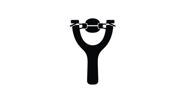 Slingshot Silhouette On White Background catapult projectile