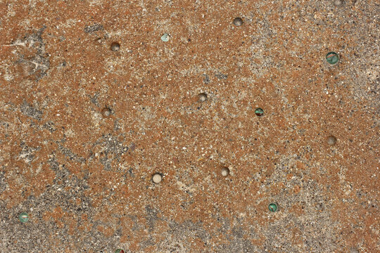 Marbles Embedded in Cement Grave Cover. New Hope Cemetery Bullard TX