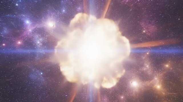 Experience an exhilarating journey through a vibrant wormhole, witnessing cosmic explosions and the birth of galaxies.