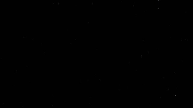 35mm Film Damage Overlay with Dust Hairs and Scratches on Black Background