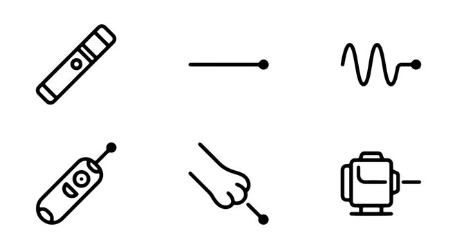 Laser Pointer Icons, Pet Toy Vector Graphics, Science Symbols, Technology Elements