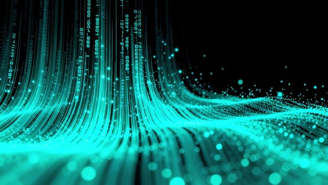 Abstract digital wave with binary code