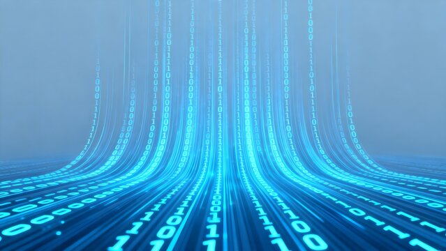 Abstract digital binary code flow