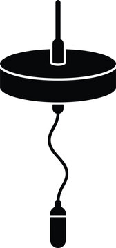 Industrial Water Liquid Level Controller Float Switch Silhouette Vector Icon for Sump Pump Plumbing and Tank Monitoring Systems