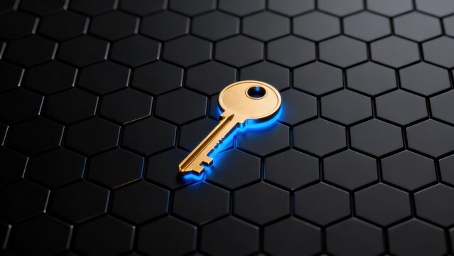 Golden key on hexagonal surface