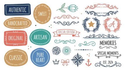 Obraz premium Vintage Labels and Embellishments Decorative Elements for Branding and Design Projects