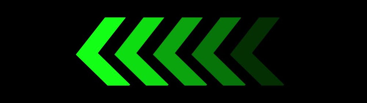 Direction concept, neon arrow icon, arrows indicate the direction. looping swipe left arrow pointing icon animation. arrow icon concept animation left to right direction looping. 