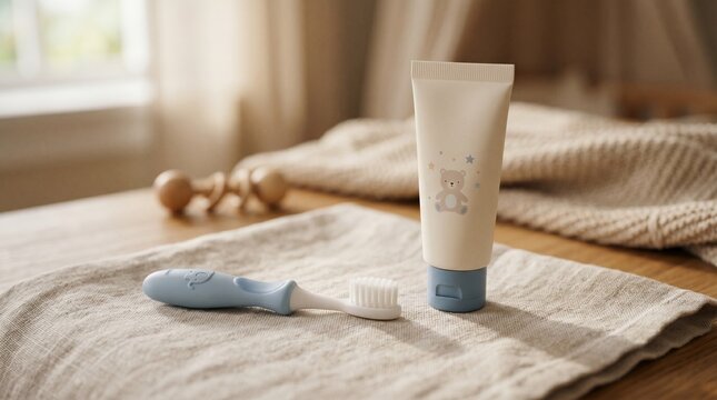 toothpaste brush baby dental hygiene  
