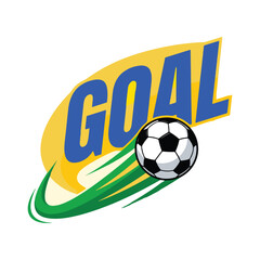 Obraz premium Soccer goal graphic dynamic illustration for sports branding and tournament promotions