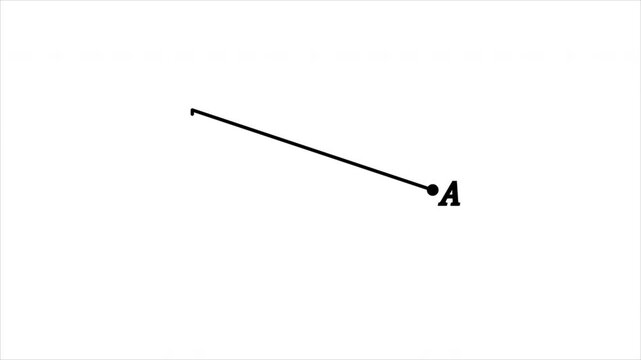 Animation of an isosceles triangle with strokes indicating equal sides and base angles. Animation of a geometric figure &ndash; a triangle.