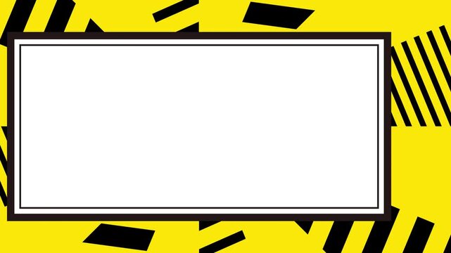 Geometric Yellow Frame with Patterned Stripes 4K