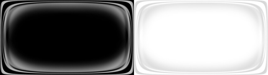 Abstract warped screen distortion frame overlay on black and transparent background, retro television and glitch effect concept © Олег