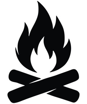 Campfire Fire Flame Wood Log Bonfire Outdoor Nature Icon