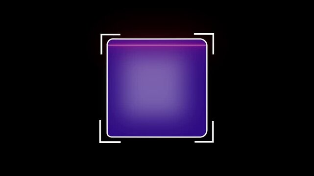 A blue square with corner brackets on a black background, resembling a focus frame or scanner view.4k