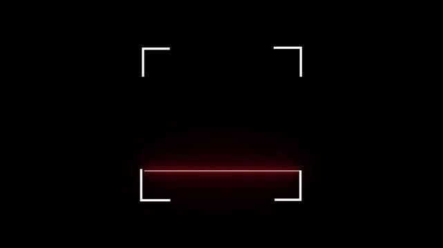 Scanner icon running active scan process with digital motion. Scanner animation represents scanning action, 4k