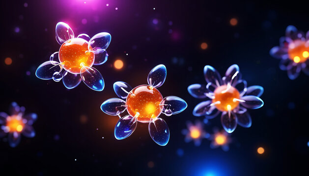 Atomic Flower Structures in Neon Space