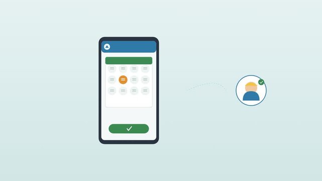 Heat pump installation appointment booking app flat design animation for customer scheduling concept