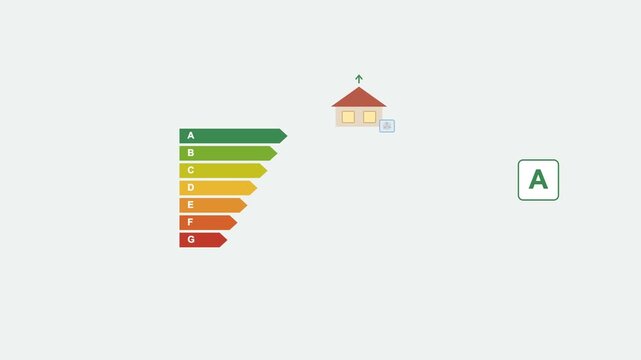 Home Energy Performance Certificate Rating and Efficiency Upgrade Animation