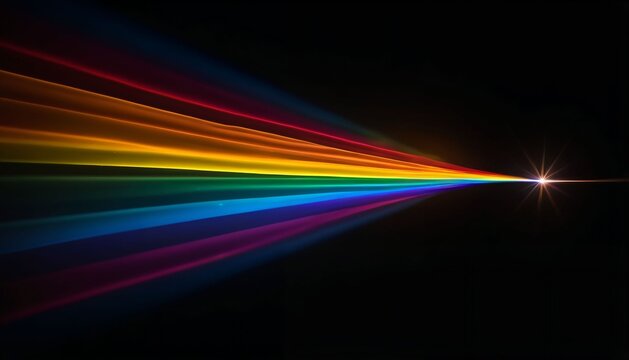 Color Spectrum Rays Emerging from Light Source