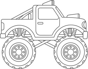Monster truck coloring page for kids and adults fun vehicle illustration © gfxpixora
