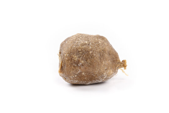 Traditional Handmade Chaoshan Beef Balls Chinese Dumplings Isolated on White Background