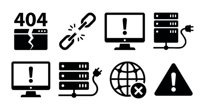 Error icons technology failure