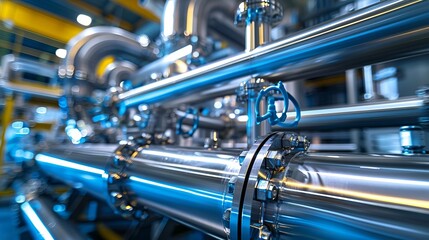 Fototapeta premium Understanding the role of pipes and valves in geothermal energy extraction from underground wells