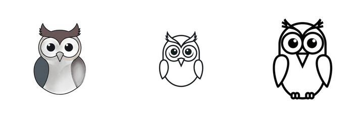 Fototapeta premium Isolated Cute Owl Line Art Cartoon Icon 3D Render Transparent Background Halloween Bird Character Wisdom Symbol Education School Graphics High Resolution Commercial Microstock Clip Art Design Element 