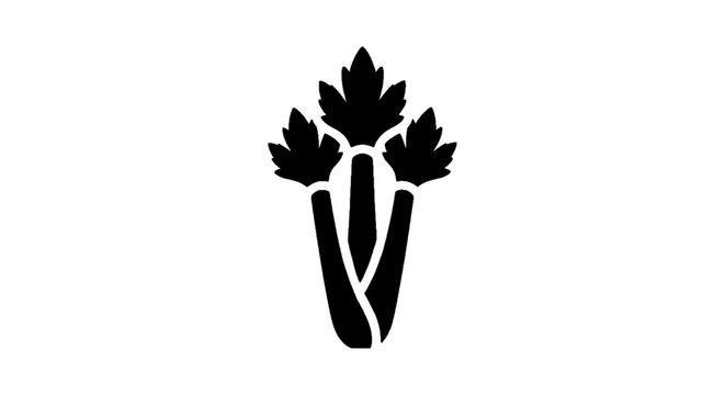 Vector illustration of celery stalk icon, fresh vegetable silhouette, healthy food vector illustration on a transparent background