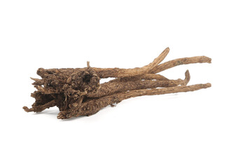 Fototapeta premium Dried Scutellaria Baicalensis Herb Roots for Traditional Medicine and Healthcare Preparation