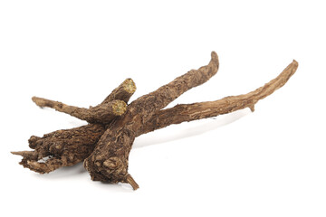 Fototapeta premium Dried Scutellaria Baicalensis Roots Chinese Herbal Medicine Traditional Healthcare Preparation