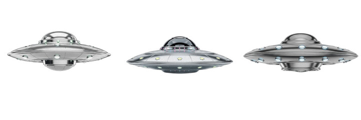 Retro Metallic UFO Flying Saucer Spaceship Isolated PNG Asset, Classic Alien Spacecraft Extraterrestrial Aircraft for Science Fiction Fantasy Gaming and Cosmic Universe Graphic Art Designs © Juumagiti