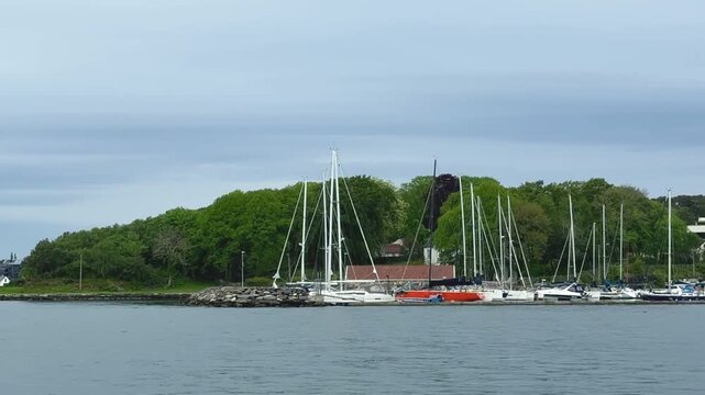 Panoramablick auf den Hafen von Stavanger 