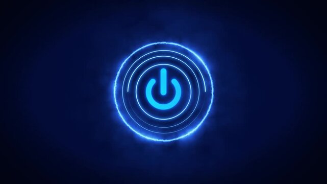 Switch symbol controls electronic computer system power nodes. Modern toggle graphic visualizes initialization commands. Animated switch symbol for active power.