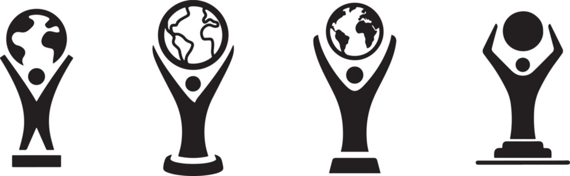 Achievement, Award and Trophy Vector Icon Set Collection