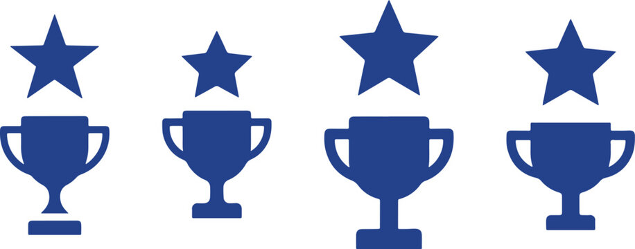Achievement, Award and Trophy Vector Icon Set Collection
