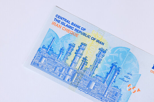 Official IRR 1000000 Rial banknote used as national currency in Islamic Republic of Iran.