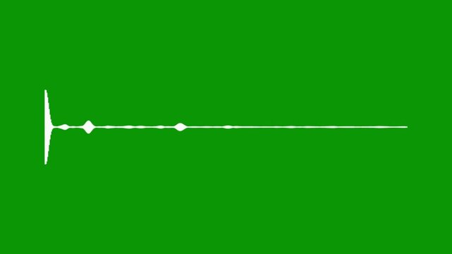 White flat sound line, audio frequency spectrum, green screen 4k video, music visualizer animation, digital voice equalizer, rhythmic beat movement, abstract sound analysis video.