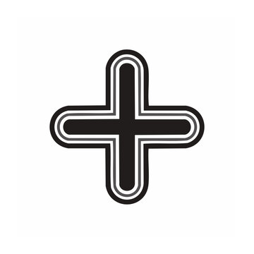 Flat plus sign icon