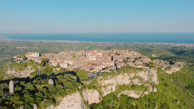Calabria the medieval historical city of Gerace near the Mediterranean Sea