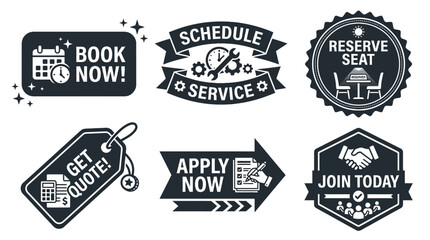 Fototapeta premium Collection of business icons for booking, services, reservations, quotes, applications, and joining a team