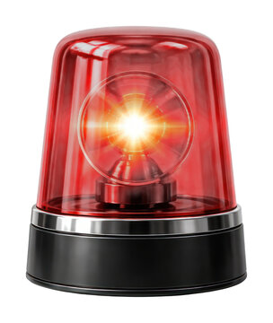 PNG Red emergency siren light isolated on white background.