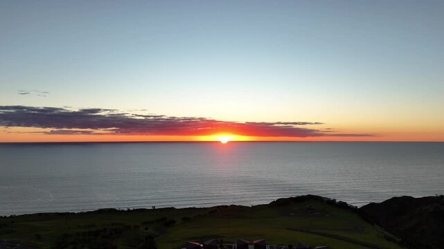 Sellicks Hill, South Australia &ndash; 4K Aerial Drone Footage of Nan Hai Pu Tuo Temple, Buddhist Pagoda, Ocean Sunset, Coastal Hills and Spiritual Landmark