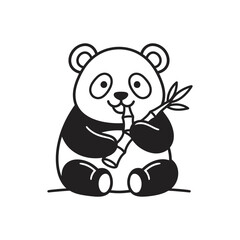 Fototapeta premium Cute black and white panda bear.